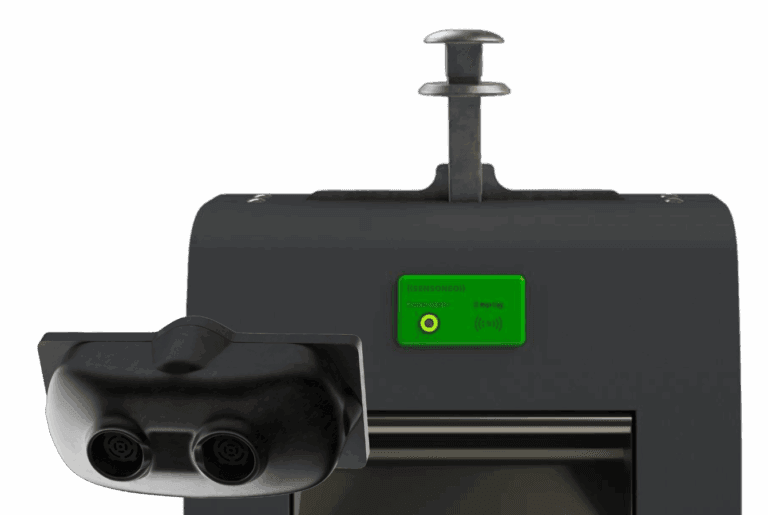 Smart waste container with sensor and RFID access module.
