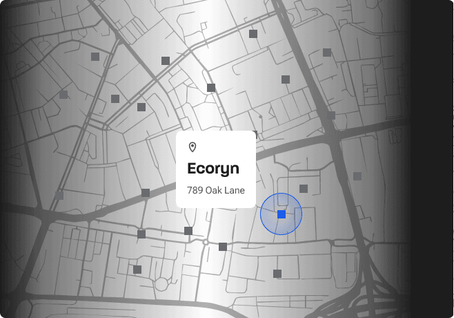 Map marker highlighting a location labeled “Ecoryn.”

