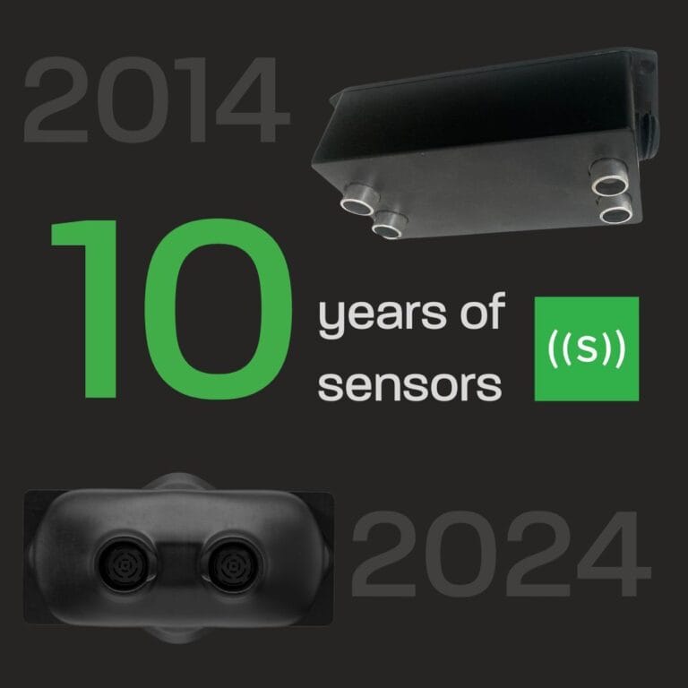 10 years of sensors by Sensoneo, showcasing their evolution from 2014 to 2024.