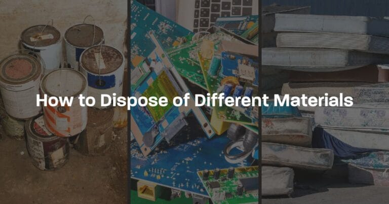 Poster advertising correct disposal of materials.