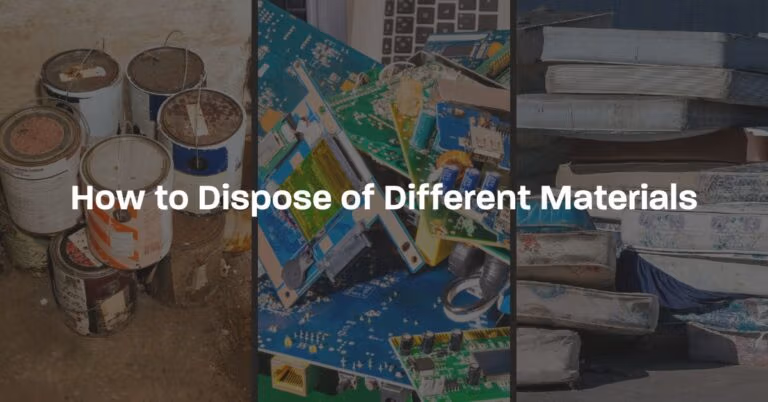 Poster advertising correct disposal of materials.