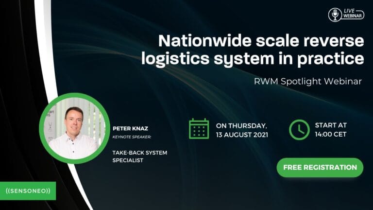 Webinar poster about nationwide reverse-logistics systems.
