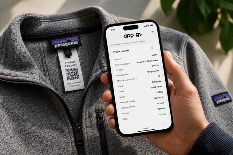 Digital Product Passport (DPP) for apparel and textiles by Sensoneo dpp.gs platform